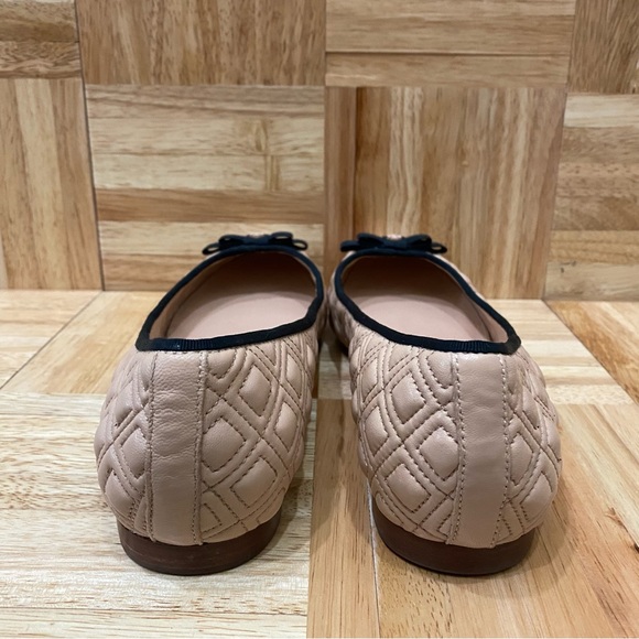 TORY BURCH Marion Quilted Ballet Flat North Nappa Gross Grain Quilt Stitch 10.5 - Picture 6 of 13